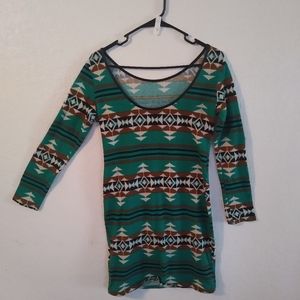 Cute sweater short blue white and brown